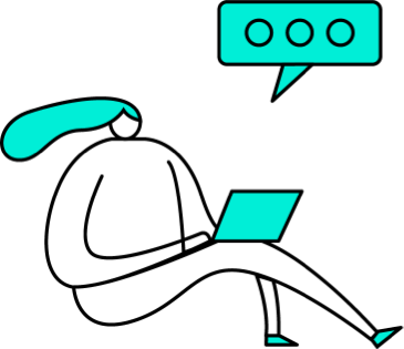 Illustration of person on computer